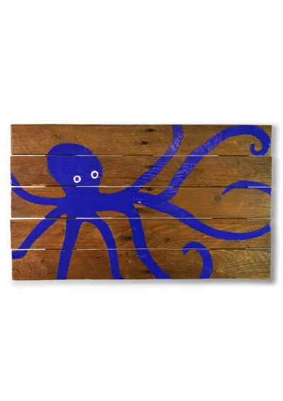Blue octopus wall art
