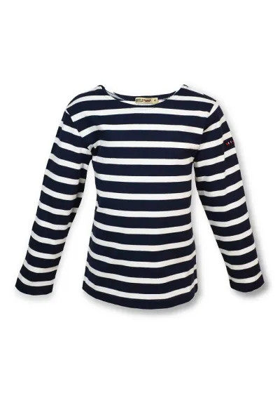 CAMISETA BATELA NIÑO MARINO Y BLANCO MANGA LARGA