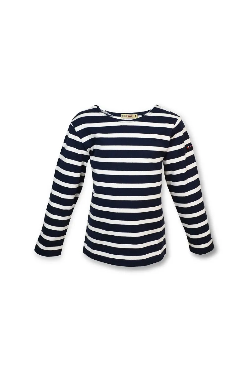 CAMISETA BATELA NIÑO MARINO Y BLANCO MANGA LARGA