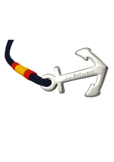 Navy blue bracelet with anchor & Spanish flag 2