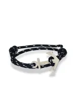 Anchor bracelet with navy blue & white rope