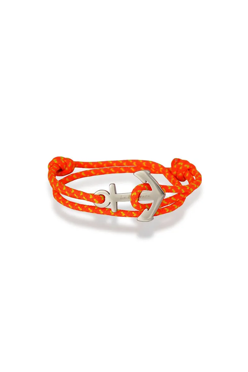 Anchor bracelet with orange rope