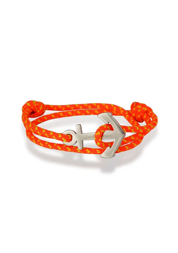 Anchor bracelet with orange rope