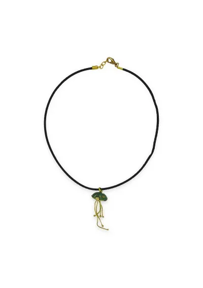 Green Jellyfish brass pendant 2