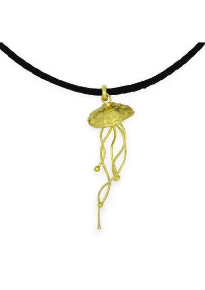 golden Jellyfish brass pendant