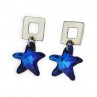 Pendientes estrella de mar azul cristal Swarovsky