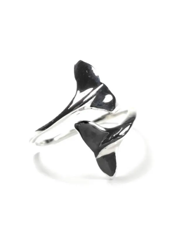 Sterling silver whale tails ring