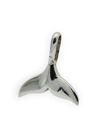 small Sterling silver whale tail pendant