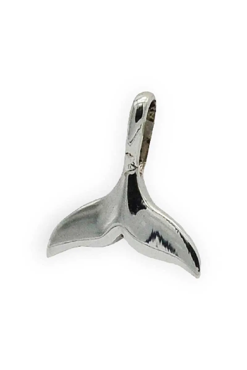 small Sterling silver whale tail pendant