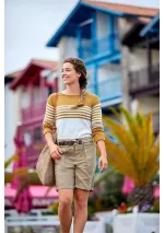 Beige Batela lyocell woman short