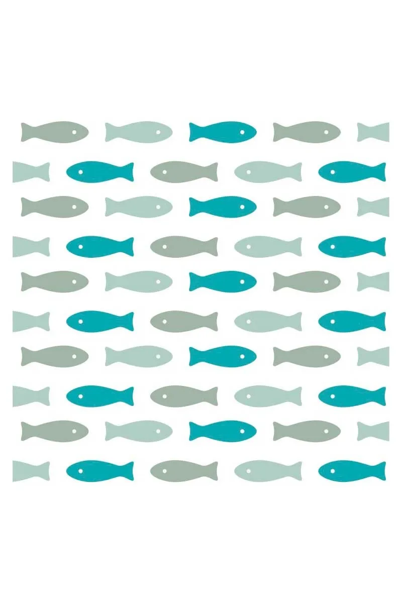 Pack 20 tricolor fishes paper napkins
