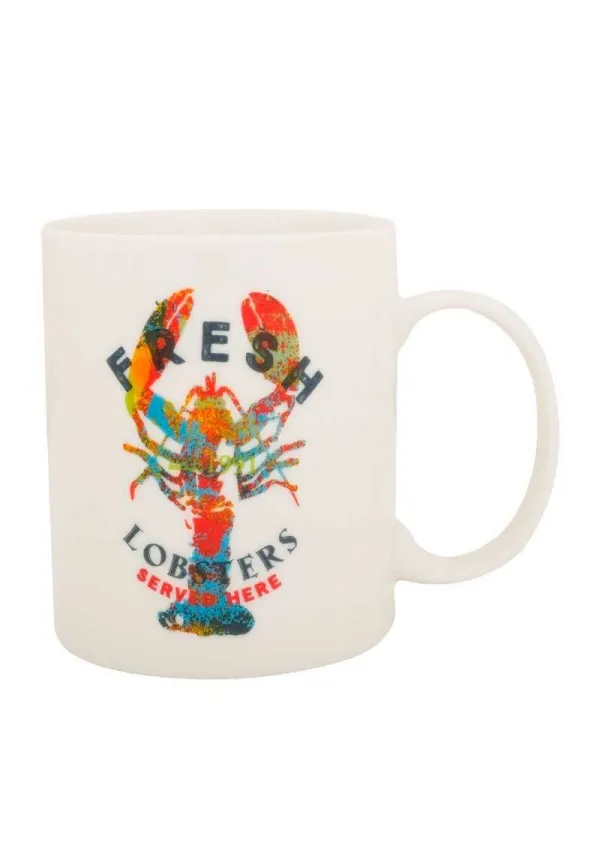 Nautical mug with Fresh Lobster print