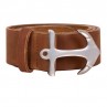 Batela leather belt with anchor buckle