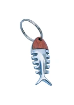 Aluminum fishbone keychain