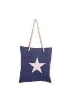 Navy blue Star canvas handbag