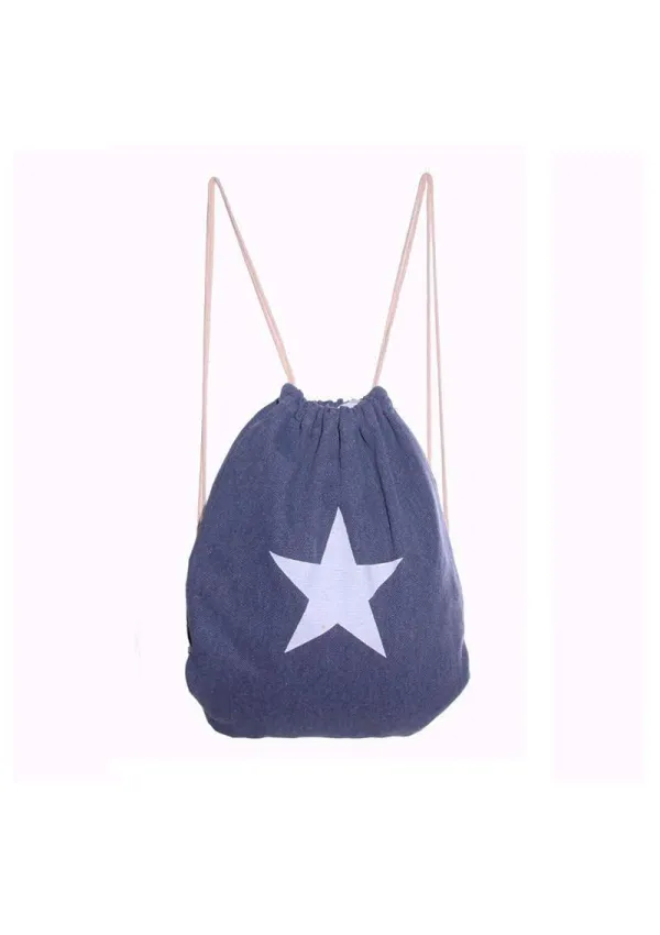 Navy blue Star canvas backpack