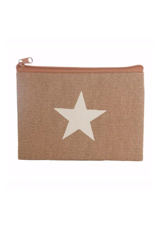 Beige Canvas purse with star