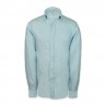 Sky blue american buttoned collar linen shirt