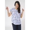 Camiseta Batela de viscosa anemonas azules de manga corta 2