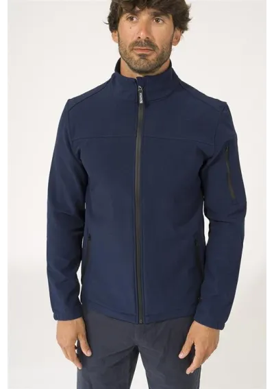 Batela navy blue softshell jacket for man 3