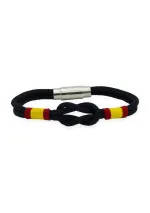Navy blue square knot bracelet with Spanish flags 2