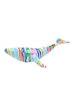 White resin origami whale with multicolor paints