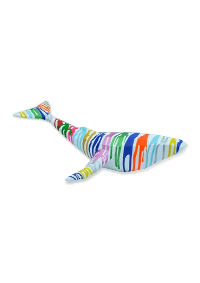 White resin origami whale with multicolor paints 2