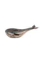 Rustic wooden and metal whale 2