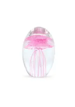 Small pink jellyfish glass paperweight