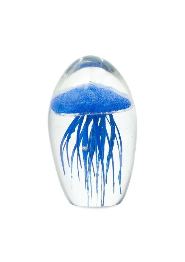 Blue jellyfish glass paperweight Blue jellyfish glass paperweight