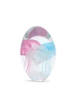 3 Small colored jellyfishes glass paperweight