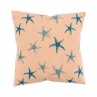 Blue starfishes beige nautical cushion