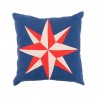 Compass rose nautical blue cushion