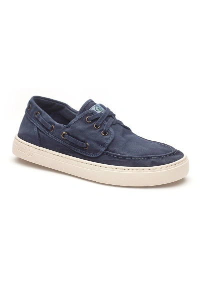 Náuticos Natural World Old Quercia azul marino ecológico con suela sport blanca