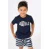 Navy blue Batela t-shirt for boy with fish design