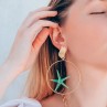 Brass starfish hoop earrings 2