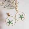 Brass starfish hoop earrings 3