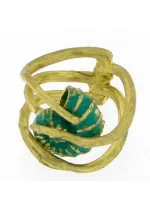Brass ring with shell 3