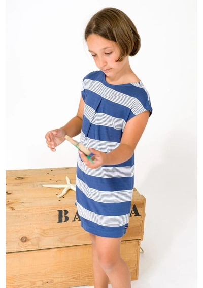 Blue stripes Batela girl sleeveless dress