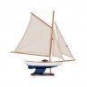 Classic blue and white sailboat
