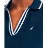 Nautica women's navy blue V-neck polo shirt 3