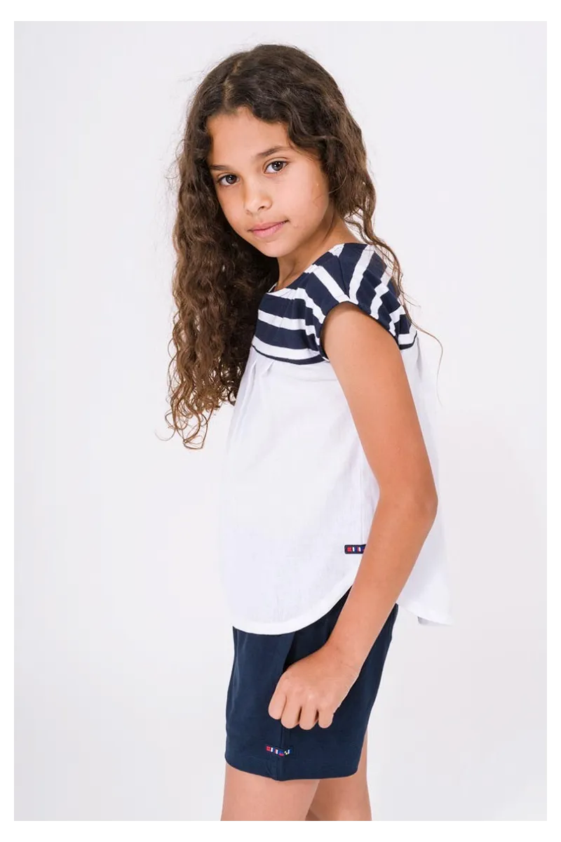Batela girl's striped t-shirt with white stripe 2