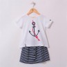 Anchor Batela T-shirt & striped skirt for girl