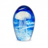 White & blue jellyfish glass paperweight