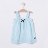 White & seaglass blue Batela baby dress with straps 2