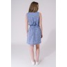 Ultramarine blue & white linen Women's Batela Sleeveless Dress 2