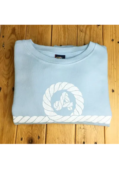 Amarras Zahara sky blue sweatshirt for women with knot print