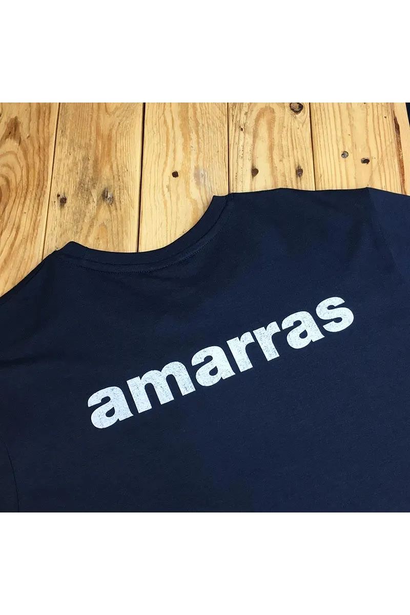 Navy blue Amarras Runner unisex t-shirt with white knot 2