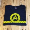 Navy blue Amarras Yankee unisex t-shirt with yellow knot
