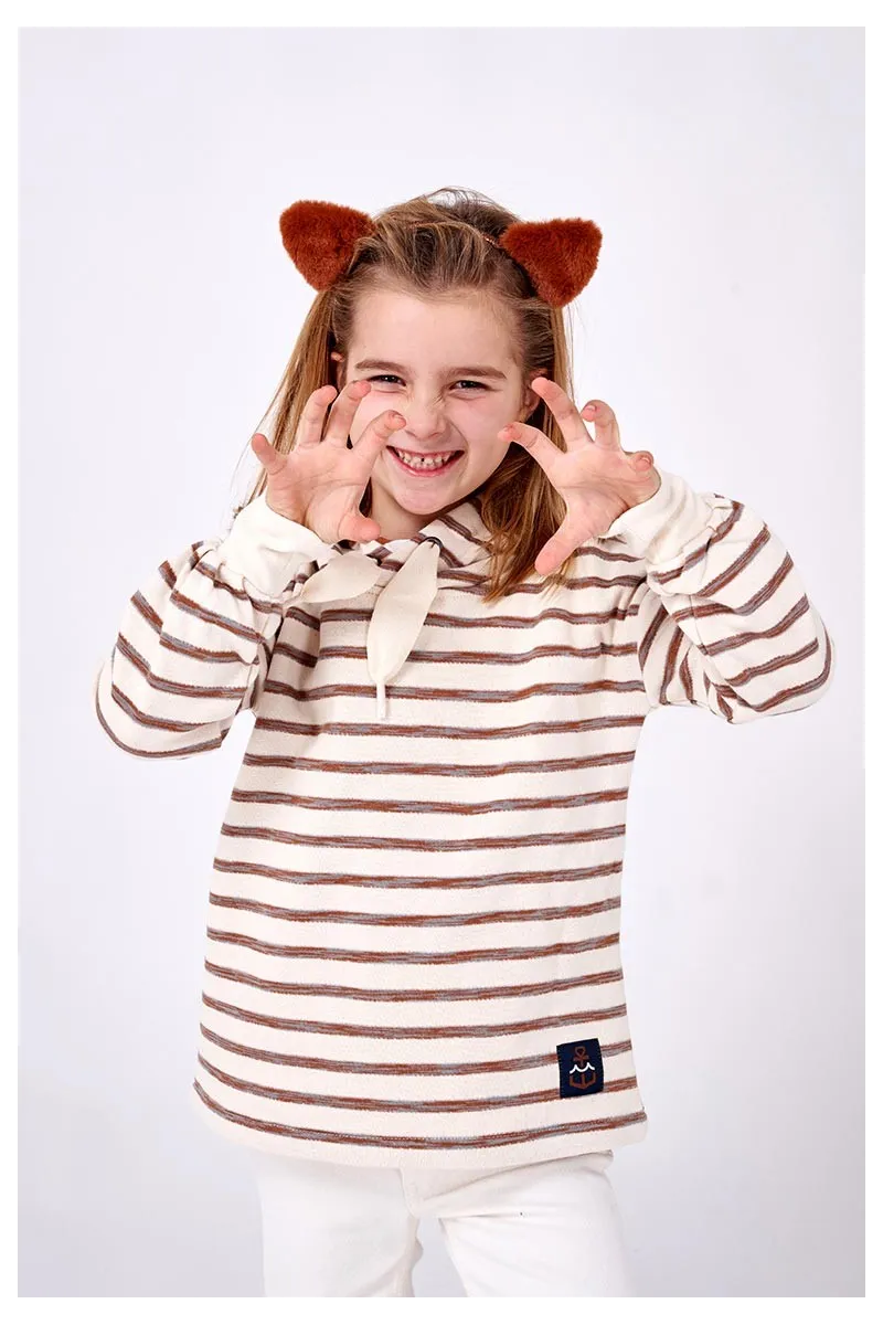 Sudadera Batela de niña a rayas cuerda y caramelo